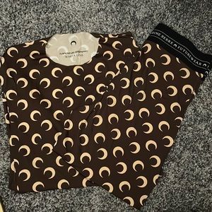 Marine Serre top and footless bottom